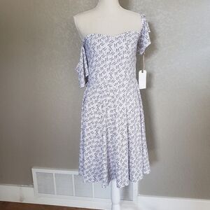 Leith white romnc geo dress